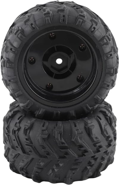 Set van 2 RC Auto Banden 85mm met 47mm Breedte en 12mm Hex Adapter - Verbeterde Rubber Banden voor 1/16 RC Auto's en Accessoires