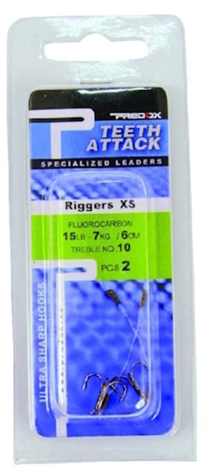 Predox Rigger X-Small Fluorocarbon rig - ultra scherpe haken, 7 kg trekkracht 6CM #10