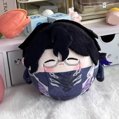 Anime Ronde Pantalone Pluche Pop Hanger 10cm Schattige Genshin Impact Regrator Knuffel Pluche Sleutelhanger Ornament Poppen Cadeau 10cm black