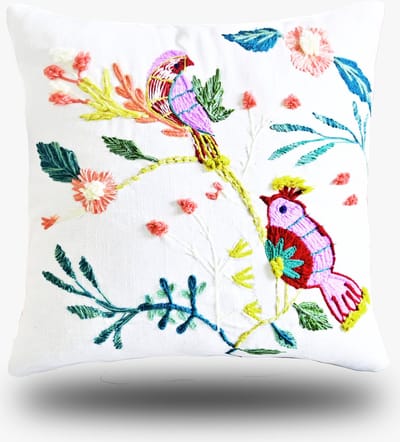 Kussens woonkamer | kussenhoes 45x45 cm | kussensloop | sierkussens | cushion cover | katoen | hand stitched embroidery