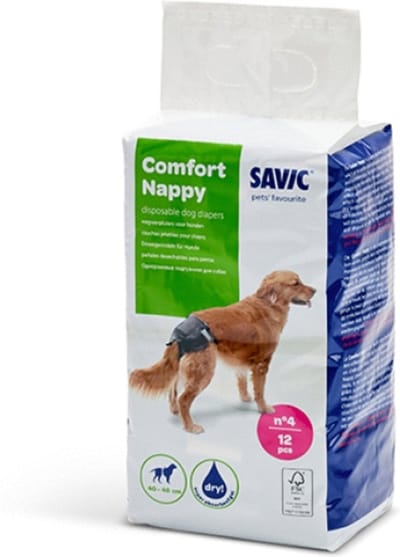 Savic Comfort Nappy Hondenluier Zwart - Hondenzindelijkstraining - Size 4 Taille 40 - 48 Cm