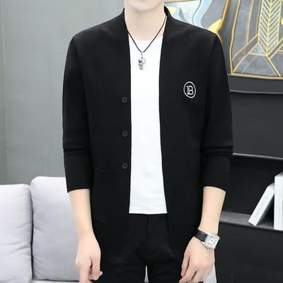 Lente en Herfst Dunne Buitenkant Trend Trui Herfstkleding Heren Vest Bron Gebreid Jasje Heren 3XL