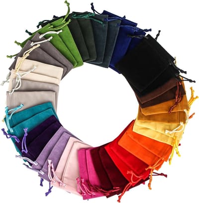 Dailygoods- Sieradenzakjes 38 stuks - Fluwelen Zakjes - 7 x 9 cm - Kleine Stoffen Zakjes - Trekkoord - Bescherming voor Sieraden - Cadeauzakjes
