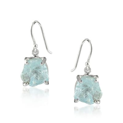 SilverGems Zilveren oorhangers met Aquamarijn edelstenen