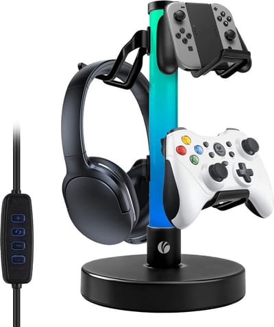 VCOM RGB headset houder met 17 lichtmodi -controller houder bureau