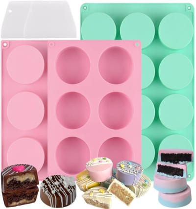 Dailygoods- Koekjesvorm Ronde Cilinder - Siliconen Bakvormen - 3 Stuks - Cakepop/Vorm - Inclusief 2 Spatels - Optimale Prestaties - Siliconen Bakvorm