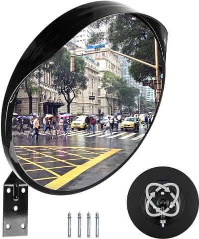30cm Acryl Veiligheidsspiegel - Bolle Verkeersspiegel - 130° Groothoek - Opritspiegel Voor Garage Verkeer Opritten Kantoor