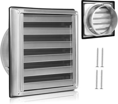 Ventilatierooster 150 mm Roestvrij Staal - Weerbestendig Afvoerrooster met Insectenwering