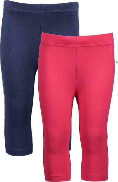 Blue Seven - Meisjes - Capri Leggings - Bio Cotton - (2stuks) - Roze - Blauw - Maat 122