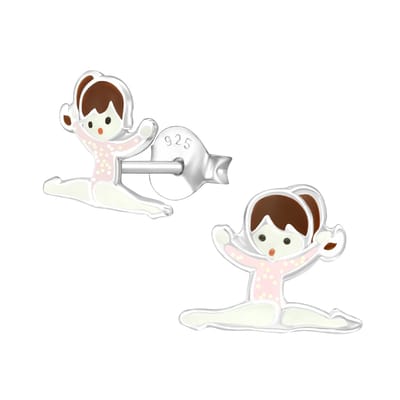 Princess Oorbellen Aibi White - 925 Zilver - Turnster/Ballet - 8x10mm