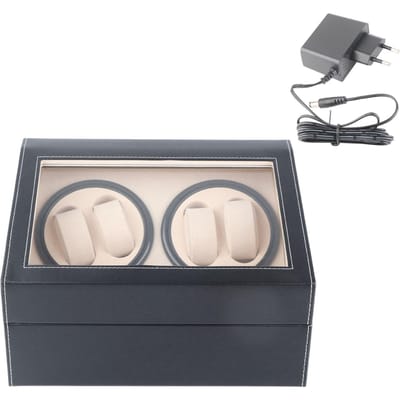Horlogewinder voor 4 Automatische Horloges 6 Vakken Horloge Opbergdoos Stille Motor EU