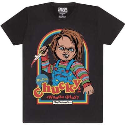 Steven Rhodes - Fun T-shirt - Steven Rhodes x Chucky Wanna Play - S tot XXL - voor Mannen - zwart