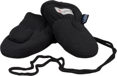 P&T Wanten Kinderen met Touwtje - Fleece - Thinsulate Voering - Zwart - 2j