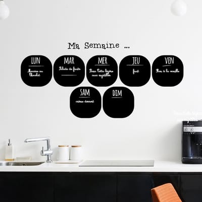 Schoolbordsticker - uitwisbare zelfklevende muurstickers - HEB EEN FIJNE WEEK... - 35x70cm