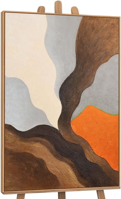 Canvas schilderij 120x80 cm handgeschilderd avondheuvels – YS-Art Gallery – Lijst: Hout – Luxe wanddecoratie