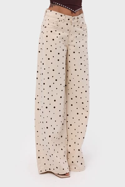 It's Basic - POLKA PALAZZO MID RISE JEANS