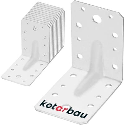 Set van 12 Hoekverbinders 90 x 90 x 65 mm voor Zware Lasten - Thermisch Verzinkt Staal