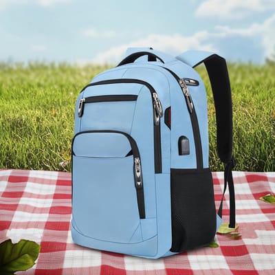 MODFU Laptop Rugzak & Backpack – 15.6 inch – Waterafstotend – USB Oplaadpoort – Anti-diefstal Vak – Met Bagageriem – Geschikt voor Werk, Reizen & Studie – Oxford Stof