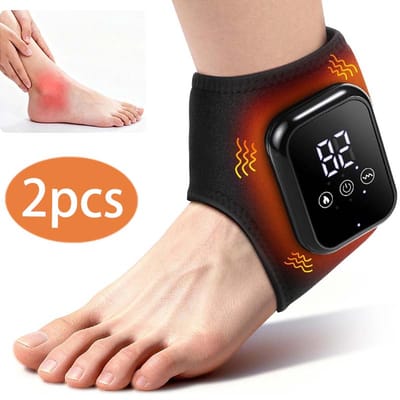 2 Stuks Voet Massager - Oplaadbare Enkel Verwarming Mat - Met Cyclus Massage - Voet En Enkel Massager - Geschikt Voor Het Verminderen Van De Vermoeidheid Van De Voeten (Zwart)