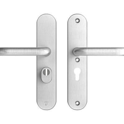 AXA Veiligheidsbeslag (Oval Plus) Aluminium geslepen: Kruk-Kruk (model U) PC55 met kerntrekbeveiliging SKG***
