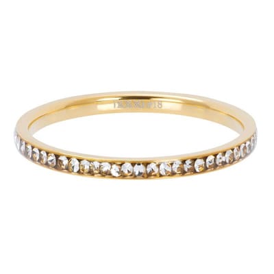 iXXXi Vulring Zirkonia Crystal goudkleurig 2mm - maat 19