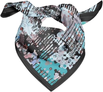 Dames Bandana - Nekdoek Sjaal - Zomerse Stijl - Zijdezacht Katoen - 100x100 cm - Blauwgroen
