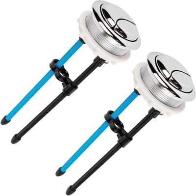 Toilet Spoelknop - Dubbele Spoelknop - Toilet Reparatie - Verstelbare Lengte - 48 mm - Chroom