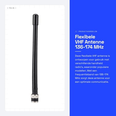 Dailygoods- Antenne Flexibel - BNC Connector - VHF Frequentie 136-174 MHz - Compatibel met IC-V8/IC-V80/IC-V82/IC-V85 - Lichtgewicht 23 g - Schokbestendig - Radioantenne