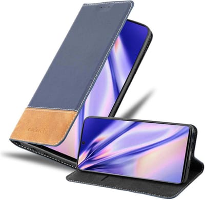 Cadorabo Hoesje geschikt voor Samsung Galaxy NOTE 10 in DONKERBLAUW BRUIN - Beschermhoes met magnetische sluiting, standfunctie en kaartvakje Book Case Cover Etui