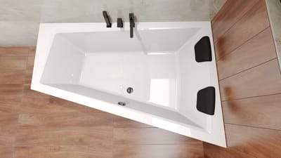 Badland INTIMA hoekbad 160 x 90 cm rechts wit met hoofdsteun