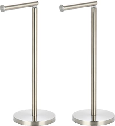 MSV Wc/toiletrolhouder reservoir - 2x - rvs metaal - zilver - 54 cm - Voor 4 rollen
