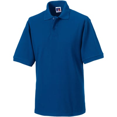 Russell Heren Polycotton Pique Slijtvast Poloshirt (Helder Koningsblauw)
