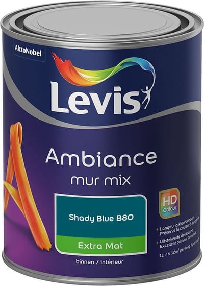 Levis - Ambiance Mur Extra Mat Mix - Shady Blue B80 - Mengverf - 1 L