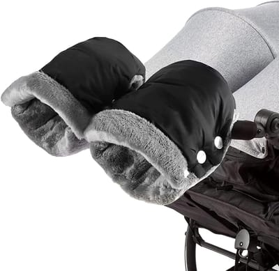 Kinderwagen Handmof - Kinderwagen Wanten - Handen Warm Houden - Waterdicht Winddicht - Universele Pasvorm - Zwart