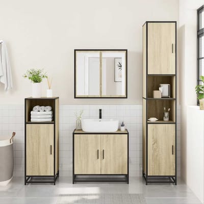 vidaXL - Badkamerkast - Sonoma - Eiken - 35x37,5x100 - cm - Bewerkt - Hout