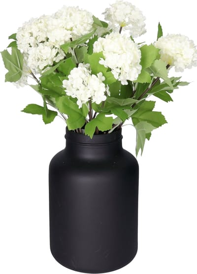 Bellatio Design Kunstbloem Viburnum/sneeuwbal - 3x - 46 cm - wit - losse steel - kunst zijdebloemen