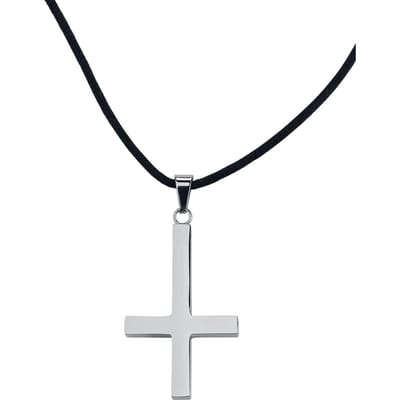 etNox hard and heavy - Gothic Halsketting - Steel Cross - voor Vrouwen - zilverkleurig