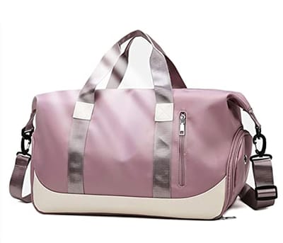 Grote Waterdichte Sporttas met Schoenenvak voor Dames - Weekend- en Gym Bag in Roze en Paars