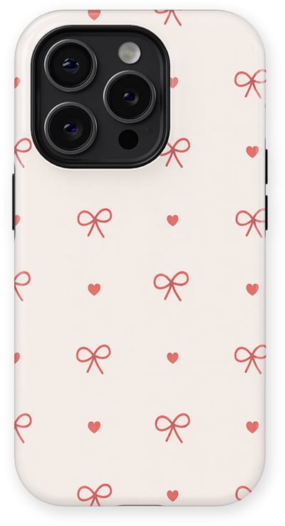 Tough Hoesje met Hartjes geschikt voor iPhone 14 Pro | Little Love Tough Case Geschikt voor Mag | Hartjes Print Backcover geschikt voor iPhone 14 Pro Sweet Bows