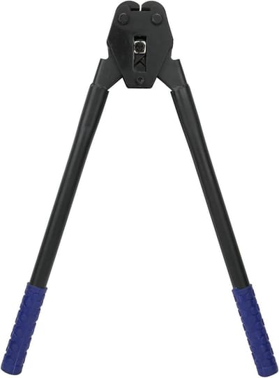 Stalen bandtang - Omsnoeringsmachine handmatig - Industriële verpakking - Warmtebehandelde kaak - 16-19 mm bandbreedte - Zwart blauw