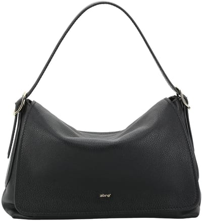 abro schoudertas Leather Agave Shoulder Bag Carina Black / Gold zwart