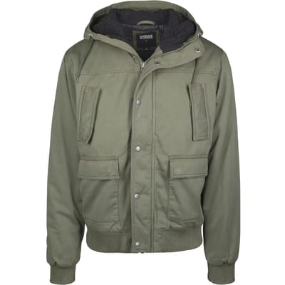 Urban Classics - Hooded Cotton Winterjas - M - Groen