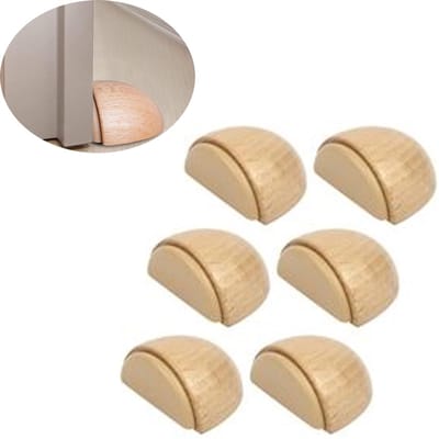 6 stuks Deurstoppers - Deurbuffer - deurklem - kinderbeveiliging - vingerbescherming - beschermer - vingers - deur - kozijn - kastdeur - deurstopper - Hout - Originele houtkleur