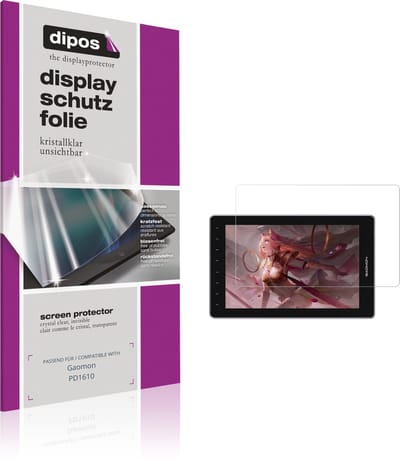 dipos – 2x Beschermfolie geschikt voor Gaomon PD1610 | Krasbestendige & heldere Screenprotector Ultra-Thin