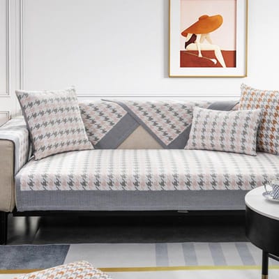 Coussin de Canapé Universel Quatre Saisons Simple Moderne Chenille Antidérapant Luxe Léger Housse Complète Serviette Housse de Canapé Épaissie 70*70cm gray
