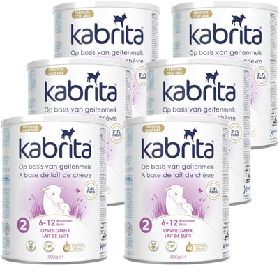 Kabrita 2 Opvolgmelk Multipack - Geitenmelk Flesvoeding vanaf 6 maanden - 6x800g - voordeelverpakking