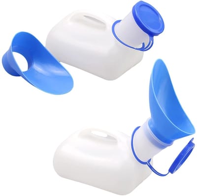 2 Stuks Urinaal voor Mannen en Vrouwen - 1000ml Reisurinaal met Deksel, Handig en Draagbaar Urinefles voor Op Reis en Outdoor Activiteiten