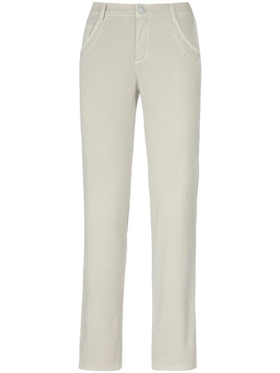 Broek in 5-pocketsmodel galons opzij Van Peter Hahn beige