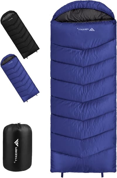 Winter Slaapzak voor 4 Seizoenen -7 tot 20 °C, Waterafstotend, Compact en Ideaal voor Kamperen en Backpacken (210 x 80 cm)
