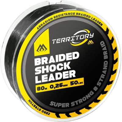 Mikado Shock Leader Gevlochten Schoklijn 80m – 0.30mm 60lbs – Zwart – Karper & Roofvis